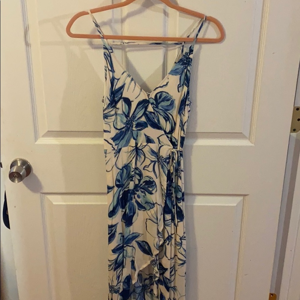 White and Blue Floral Dress